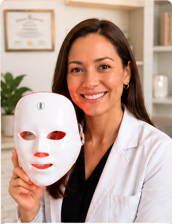 Dr. Sophia Martinez with LED Light Therapy Mask